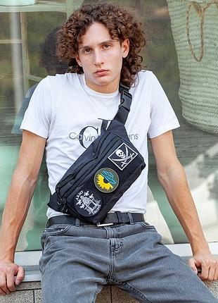 Тактична бананка з патч-панеллю чоловіча, сумка через плече ex-816 з cordura