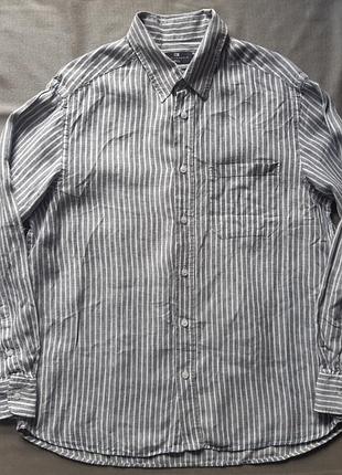 Сорочка в смужку льон 200104