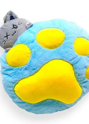 Мягкая игрушка "лапка с котиком" 33 см (голубой)