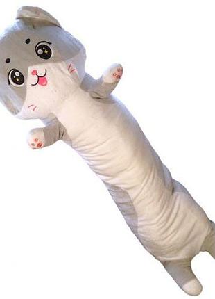 Мягкая игрушка-обнимашка кот батон серый 110 см