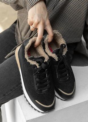 Жіночі кросівки мех black/camel cx1540-4 вт7787(k3 3 - 01)