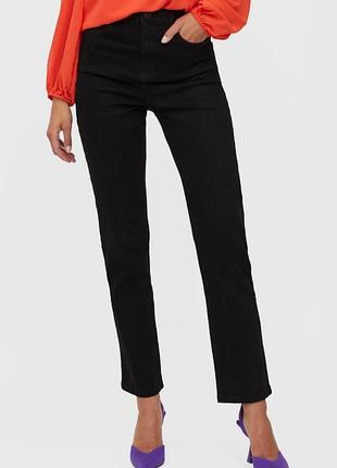 Женские прямые джинсы черного цвета viekko от vila