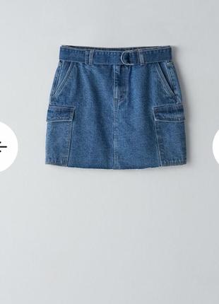 Новая джинсовая юбка cropp с поясом