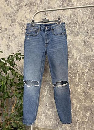 Джинси мом прямі джинси з розрізами h&m