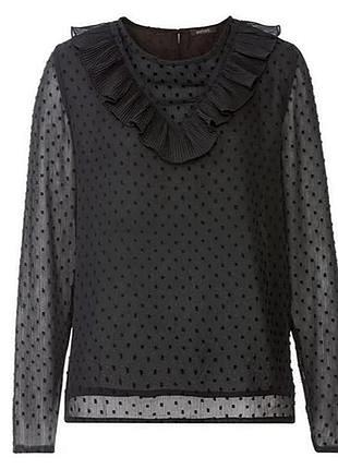 Женская праздничная черная нарядная блуза