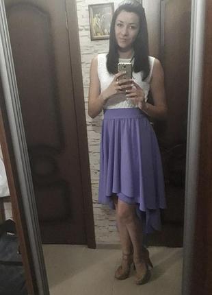 Сукня ❣️ жіноча б/у фіолетово-біла довга