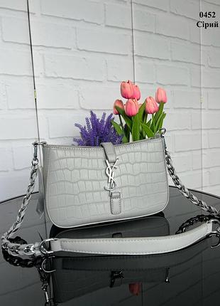 Женская стильная и качественная сумка из эко кожи серая