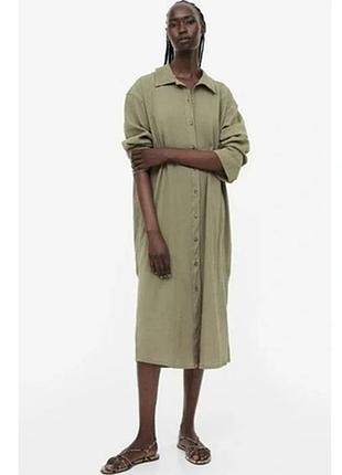 Нова бавовняна сукня сорочка міді h&m. нова колекція!