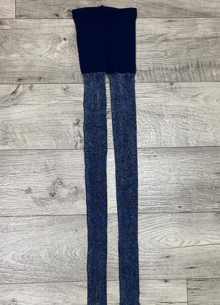 Синие колготы, колготки с люрексом 4