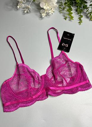 Малиновый сетевой бюстгальтер hunkemoller isabelle 75c 75d