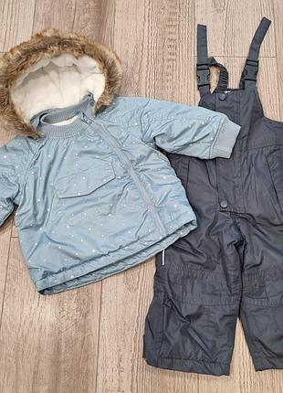 Комбінезон куртка напівкомбінезон h&m, impidimpi 74 розмір 6-9 місяців