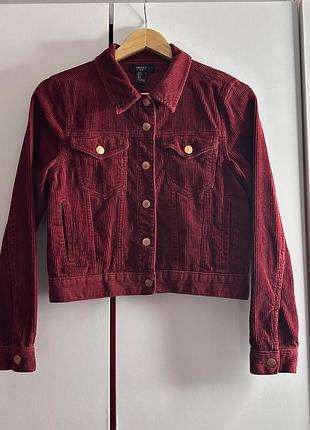 Вельветова куртка forever 21 колір бургуді