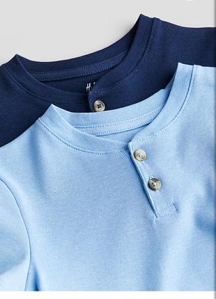 H&m | футболка henley для хлопчика | розмір 110/116 блакитна