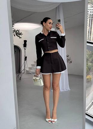 Женский костюм пиджак и юбка-шорты