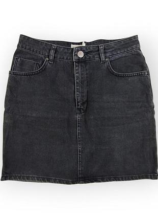 Женская джинсовая юбка asos темно-серая размер м 46