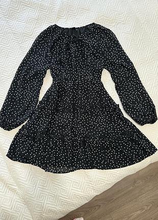 Шифоновое платье shein в горошек