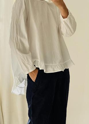Блуза рубашка бавовняна zara з воланами