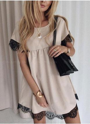 Легкое нежное платье с кружевом