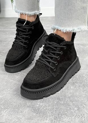 Черевики з хутром жіночі натуральна замша