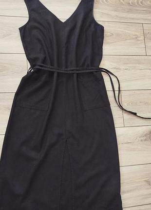 Платье из льна и вискозы с карманами