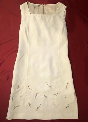 Вінтажна льняна вышита сукня laura ashley