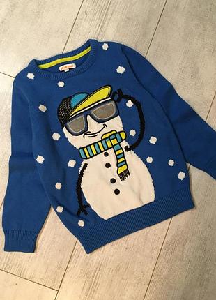 Новогодний свитер снеговик 6-7 лет