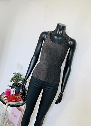 Топ terranova блестящий люрекс чёрный xs – новая с этикеткой