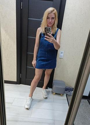 Классный джинсовый сарафан, платье zara s-m