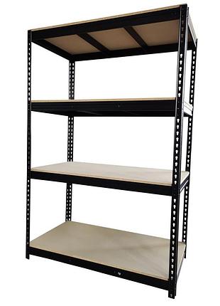 Cтелаж металевий (180 x 150 x 60 см) 4 полиці, навантаження - 500 кг на полицю, чорний