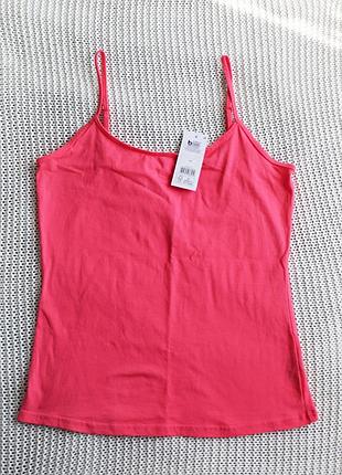 Новая розовая майка, хлопок, размер 48