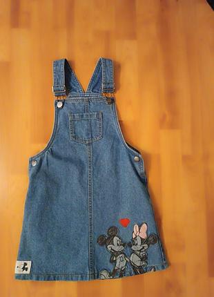 Джинсовый сарафан на девочку mini mouse