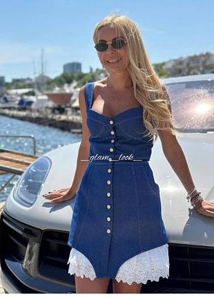 Дизайнерский сарафан с кружевом