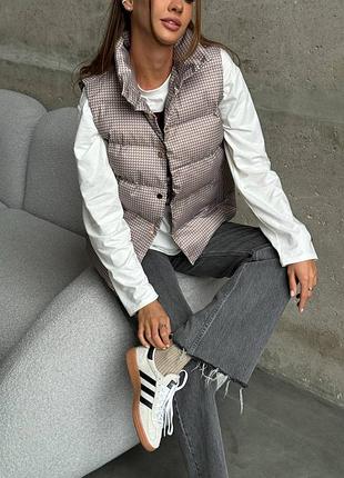 Дутый стеганый жилет жилетка кашемир безрукавка