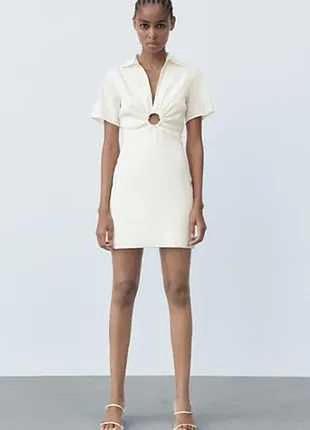 Міні плаття з льоном zara