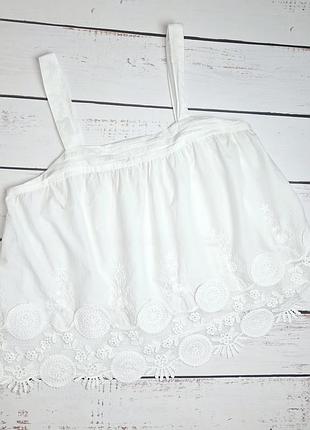 1+1=3 невероятная белая натуральная блузка блуза с вышивкой next, размер 56 - 58