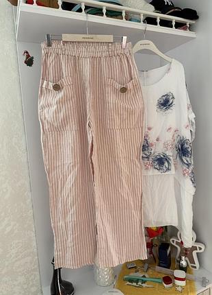 Крутые льняные штаны брюки батал marks & spencer