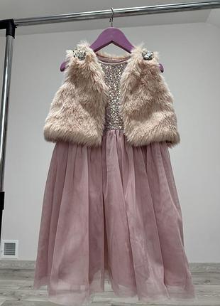 Сукня в паєтки + безрукавка