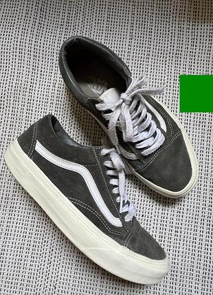 Vans венсы замшевые кеды хаки зеленые, 39 (25 см) - оригинал, унисекс