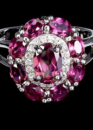 Каблучка срібло 925 натуральний гранат родоліт