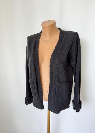 Marc cain черный кардиган без застежки шерсть кашемир легкий теплый кофта кофточка
