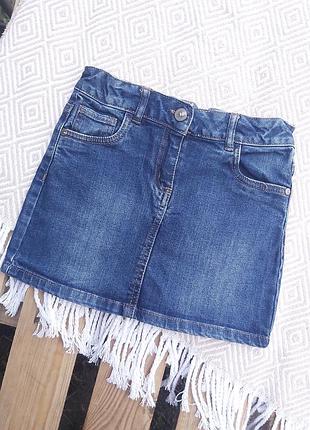 Стрейчевая джинсовая юбка на 7-8 лет 🎀