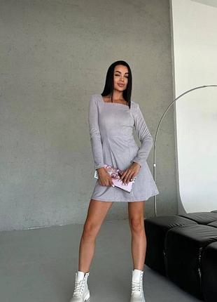 Платье мини замш на дайвинге