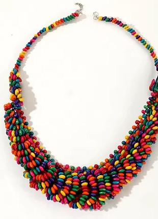 Модне дерев’яне намисто в богемному стилі в африканському стилі, вишиті бісером ручної роботи, намиста для жінок, ювелірні вироби для літньої вечірки