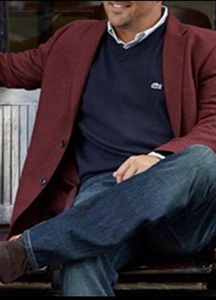 Мужской кашемировый бордовый пиджак 56 размер