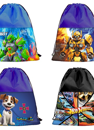 Сумка для обуви для мальчика гонки машины трансформеры робот бамбелби hot wheels