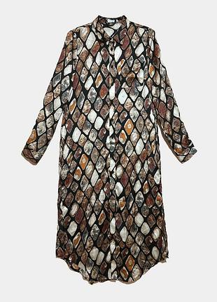 Новая макси рубашка blue vanilla rust snake maxi shirt - m
