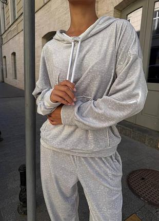 Стильний костюм з турецького велюру 💎 чорний, меланж, зелений, шоколад | розмір: 42-46, 48-52 | мод.627