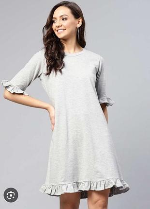 Сукня проста сіра пряма легка