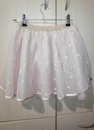 Пишна шифонова спідничка з вишивкою