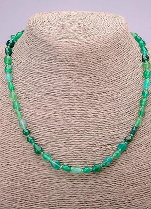 Намиста з натурального каменю зелений агат
